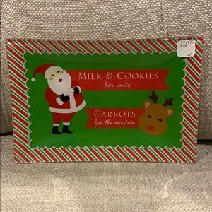 Milk & Cookies Christmas Glass Tray